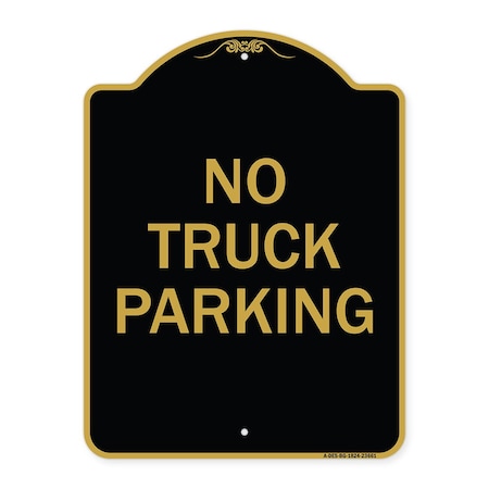 Signmission Designer Series No Parking No Truck Parking, Black & Gold Aluminum Sign, 18" x 24", BG-1824-23661 A-DES-BG-1824-23661